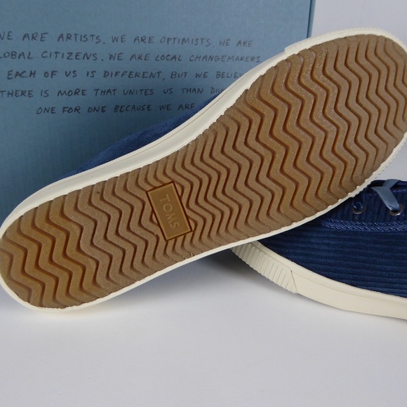 Toms Carmel Corduroy Shoes Atlantic Blue Sneaker - Picture 4 of 8